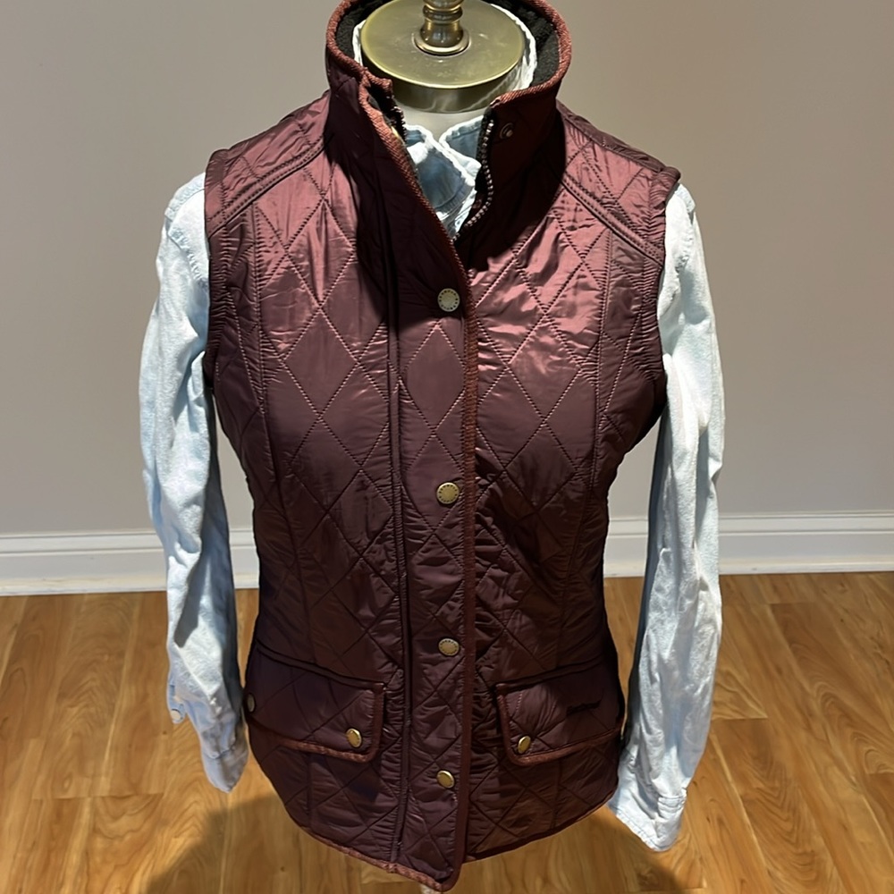 New! Barbour black cherry Cavalry gilet vest size 6